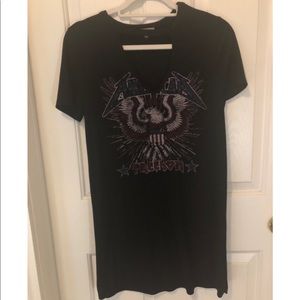 American freedom black ribbed dress